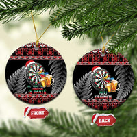 All I Want For Christmas Is Darts New Zealand Ceramic Ornament LT14 Circle Black - Polynesian Pride