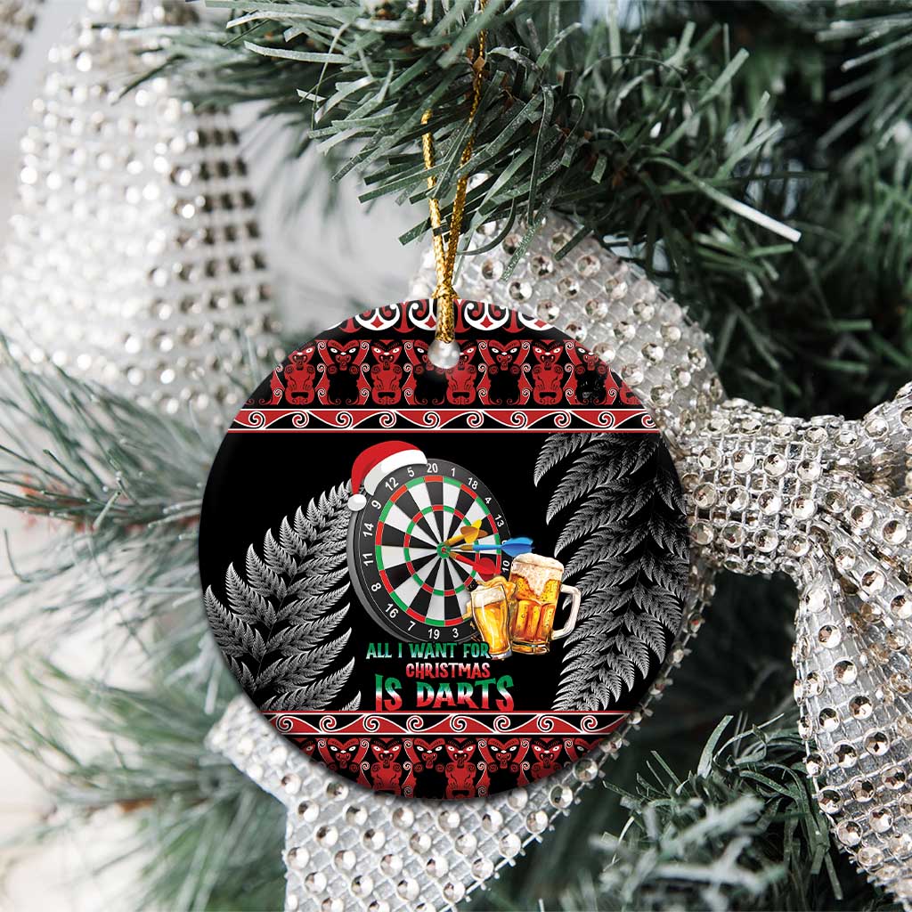 All I Want For Christmas Is Darts New Zealand Ceramic Ornament LT14 - Polynesian Pride