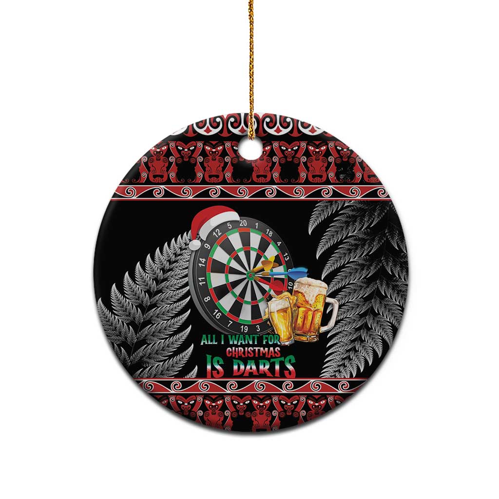 All I Want For Christmas Is Darts New Zealand Ceramic Ornament LT14 - Polynesian Pride