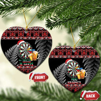 All I Want For Christmas Is Darts New Zealand Ceramic Ornament LT14 Heart Black - Polynesian Pride