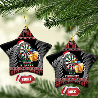 All I Want For Christmas Is Darts New Zealand Ceramic Ornament LT14 Star Black - Polynesian Pride