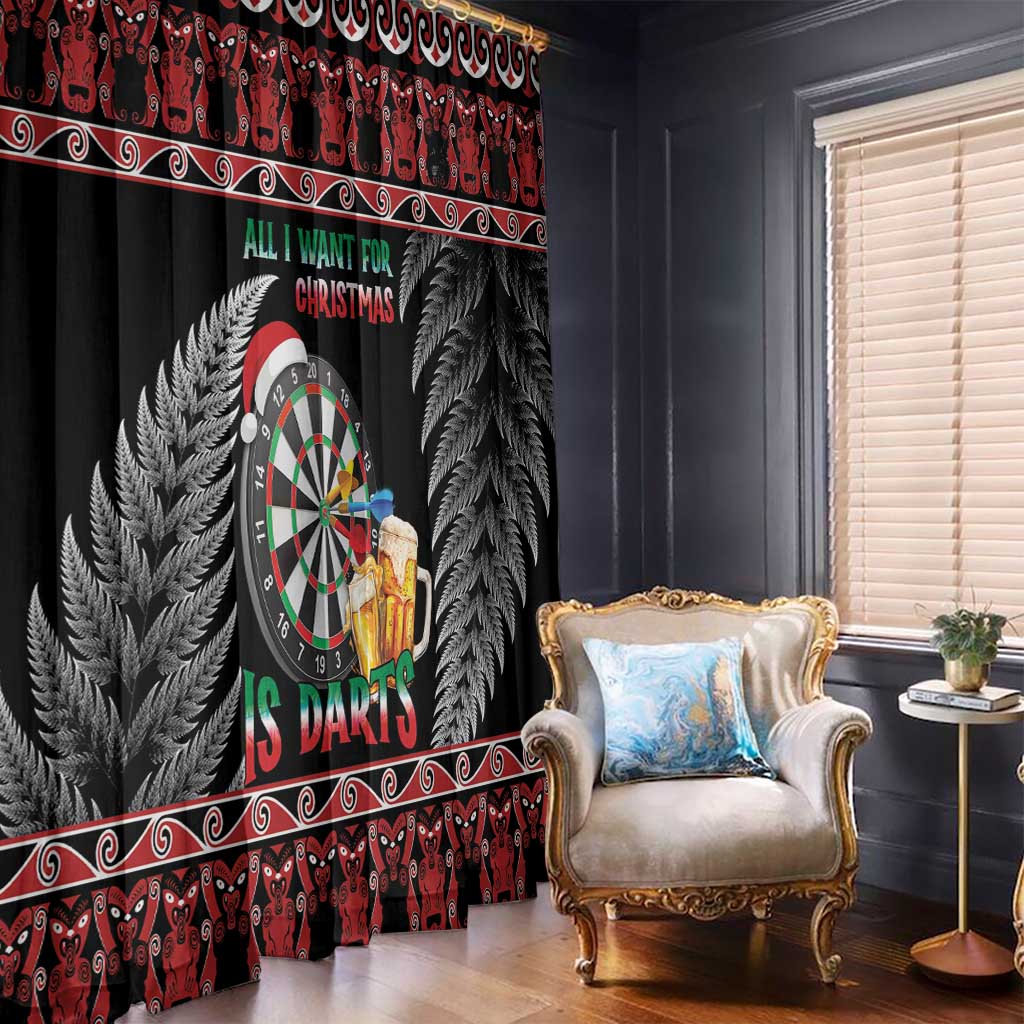 All I Want For Christmas Is Darts New Zealand Window Curtain LT14 - Polynesian Pride