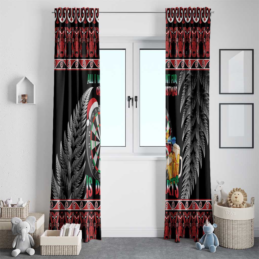 All I Want For Christmas Is Darts New Zealand Window Curtain LT14 - Polynesian Pride