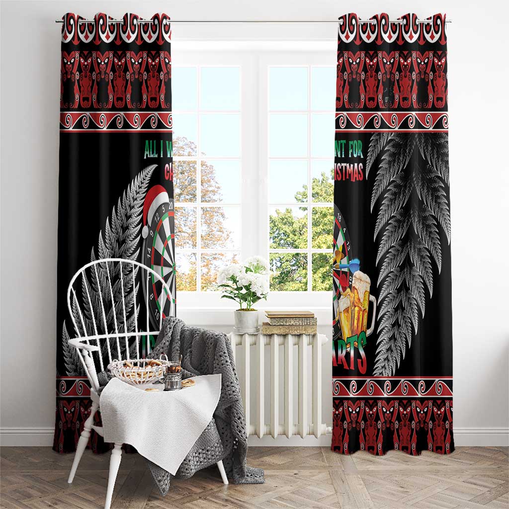 All I Want For Christmas Is Darts New Zealand Window Curtain LT14 - Polynesian Pride