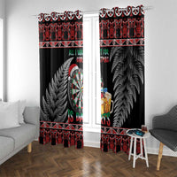 All I Want For Christmas Is Darts New Zealand Window Curtain LT14 With Grommets Black - Polynesian Pride