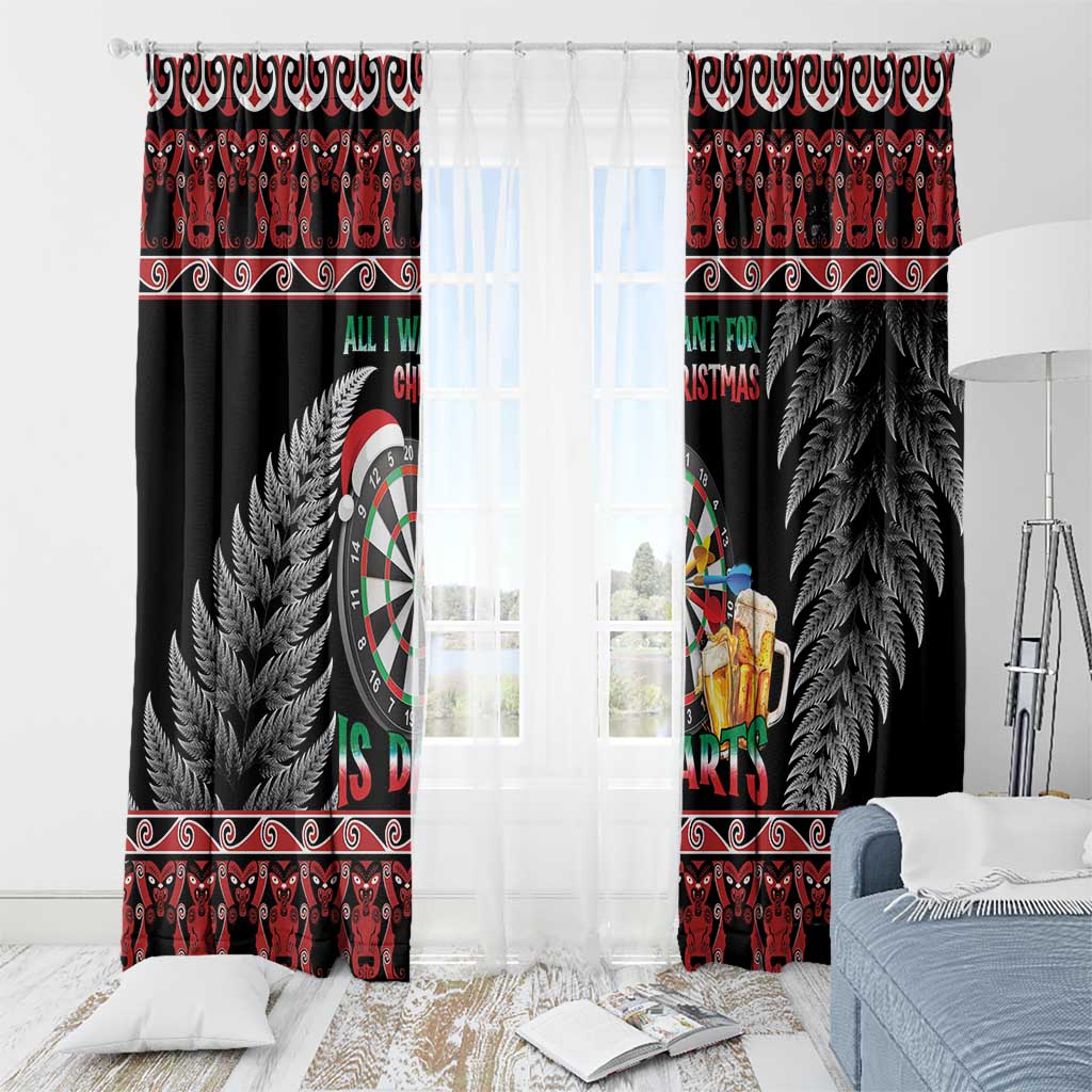 All I Want For Christmas Is Darts New Zealand Window Curtain LT14 - Polynesian Pride