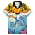 Aloha Hawaii Dolphins Family Matching Off Shoulder Short Dress and Hawaiian Shirt Heart Of The Ocean Tropical Summer Vibes LT14 Dad's Shirt - Short Sleeve Blue - Polynesian Pride