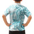 Polynesia Dolphins Family Matching Off Shoulder Long Sleeve Dress and Hawaiian Shirt Valentine Day Floral Polynesian - Vintage Dark Cyan LT14 - Polynesian Pride