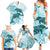 Polynesia Dolphins Family Matching Summer Maxi Dress and Hawaiian Shirt Valentine Day Floral Polynesian - Vintage Dark Cyan LT14 - Polynesian Pride