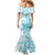 Polynesia Dolphins Mermaid Dress Valentine Day Floral Polynesian - Vintage Dark Cyan LT14 - Polynesian Pride