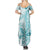 Polynesia Dolphins Summer Maxi Dress Valentine Day Floral Polynesian - Vintage Dark Cyan LT14 - Polynesian Pride