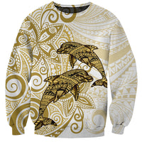 Polynesia Dolphins Sweatshirt Valentine Day Floral Polynesian - Vintage Brown LT14 Unisex Brown - Polynesian Pride