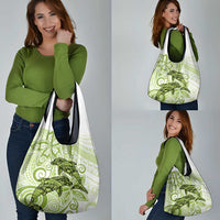 Polynesia Dolphins Grocery Bag Valentine Day Floral Polynesian - Vintage Lime Green LT14 - Polynesian Pride