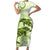 Polynesia Dolphins Short Sleeve Bodycon Dress Valentine Day Floral Polynesian - Vintage Lime Green LT14 Long Dress Lime Green - Polynesian Pride