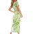 Polynesia Dolphins Short Sleeve Bodycon Dress Valentine Day Floral Polynesian - Vintage Lime Green LT14 - Polynesian Pride