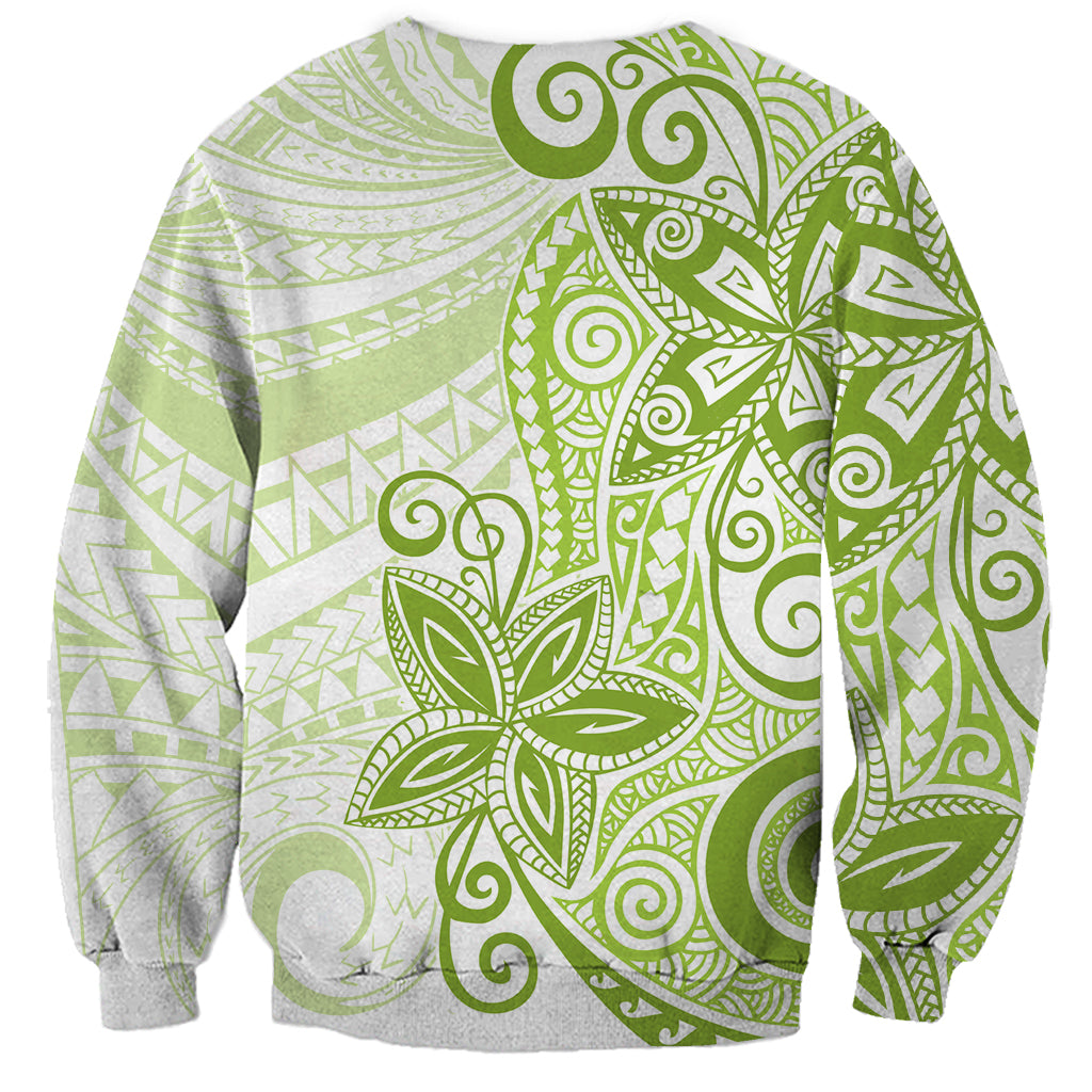 Polynesia Dolphins Sweatshirt Valentine Day Floral Polynesian - Vintage Lime Green LT14 - Polynesian Pride