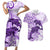 Polynesia Dolphins Couples Matching Short Sleeve Bodycon Dress and Hawaiian Shirt Valentine Day Floral Polynesian - Vintage Purple LT14 Purple - Polynesian Pride