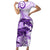 Polynesia Dolphins Family Matching Short Sleeve Bodycon Dress and Hawaiian Shirt Valentine Day Floral Polynesian - Vintage Purple LT14 Mom's Dress Purple - Polynesian Pride