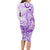 Polynesia Dolphins Long Sleeve Bodycon Dress Valentine Day Floral Polynesian - Vintage Purple LT14 - Polynesian Pride