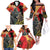 New Zealand and Australia ANZAC Day Family Matching Off The Shoulder Long Sleeve Dress and Hawaiian Shirt Sliver Fern Kakapo With Golden Wattle Kangaroo