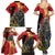 New Zealand and Australia ANZAC Day Family Matching Summer Maxi Dress and Hawaiian Shirt Sliver Fern Kakapo With Golden Wattle Kangaroo