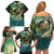 Aotearoa Tangaroa Atua Family Matching Off Shoulder Short Dress and Hawaiian Shirt New Zealand God Of The Ocean