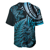 New Zealand Lizard Baseball Jersey Silver Fern Aotearoa Maori Blue Version LT14 - Polynesian Pride