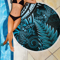 New Zealand Lizard Beach Blanket Silver Fern Aotearoa Maori Blue Version LT14 - Polynesian Pride