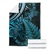 New Zealand Lizard Blanket Silver Fern Aotearoa Maori Blue Version LT14 - Polynesian Pride