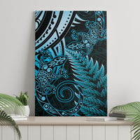 New Zealand Lizard Canvas Wall Art Silver Fern Aotearoa Maori Blue Version LT14 - Polynesian Pride