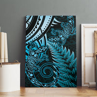 New Zealand Lizard Canvas Wall Art Silver Fern Aotearoa Maori Blue Version LT14 - Polynesian Pride
