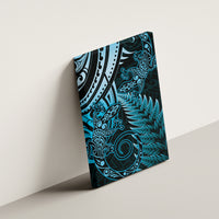 New Zealand Lizard Canvas Wall Art Silver Fern Aotearoa Maori Blue Version LT14 - Polynesian Pride