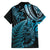 New Zealand Lizard Family Matching Off Shoulder Maxi Dress and Hawaiian Shirt Silver Fern Aotearoa Maori Blue Version