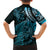 New Zealand Lizard Family Matching Short Sleeve Bodycon Dress and Hawaiian Shirt Silver Fern Aotearoa Maori Blue Version