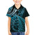 New Zealand Lizard Family Matching Short Sleeve Bodycon Dress and Hawaiian Shirt Silver Fern Aotearoa Maori Blue Version