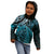 New Zealand Lizard Kid Hoodie Silver Fern Aotearoa Maori Blue Version