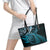 New Zealand Lizard Leather Tote Bag Silver Fern Aotearoa Maori Blue Version