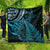 New Zealand Lizard Quilt Silver Fern Aotearoa Maori Blue Version