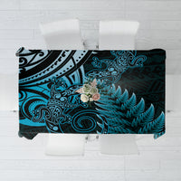 New Zealand Lizard Tablecloth Silver Fern Aotearoa Maori Blue Version LT14 Blue - Polynesian Pride