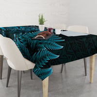 New Zealand Lizard Tablecloth Silver Fern Aotearoa Maori Blue Version LT14 - Polynesian Pride