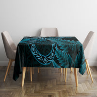 New Zealand Lizard Tablecloth Silver Fern Aotearoa Maori Blue Version LT14 - Polynesian Pride