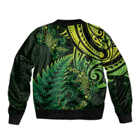 New Zealand Lizard Bomber Jacket Silver Fern Aotearoa Maori Green Version LT14 - Polynesian Pride