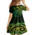 New Zealand Lizard Family Matching Long Sleeve Bodycon Dress and Hawaiian Shirt Silver Fern Aotearoa Maori Green Version