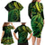 New Zealand Lizard Family Matching Long Sleeve Bodycon Dress and Hawaiian Shirt Silver Fern Aotearoa Maori Green Version