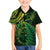 New Zealand Lizard Family Matching Off The Shoulder Long Sleeve Dress and Hawaiian Shirt Silver Fern Aotearoa Maori Green Version