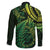 New Zealand Lizard Family Matching Off Shoulder Short Dress and Hawaiian Shirt Silver Fern Aotearoa Maori Green Version