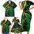 New Zealand Lizard Family Matching Short Sleeve Bodycon Dress and Hawaiian Shirt Silver Fern Aotearoa Maori Green Version