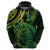 New Zealand Lizard Hoodie Silver Fern Aotearoa Maori Green Version