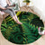 New Zealand Lizard Round Carpet Silver Fern Aotearoa Maori Green Version