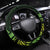 New Zealand Lizard Steering Wheel Cover Silver Fern Aotearoa Maori Green Version